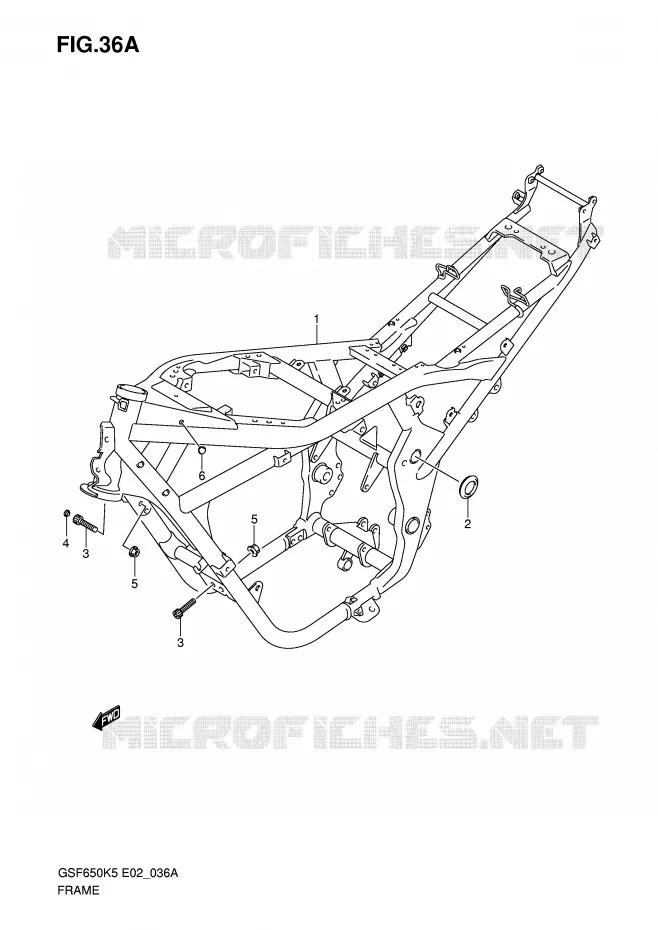 CADRE (MODELE K6) Suzuki MOTO 650 BANDIT 2005  GSF650SAK5(E2)