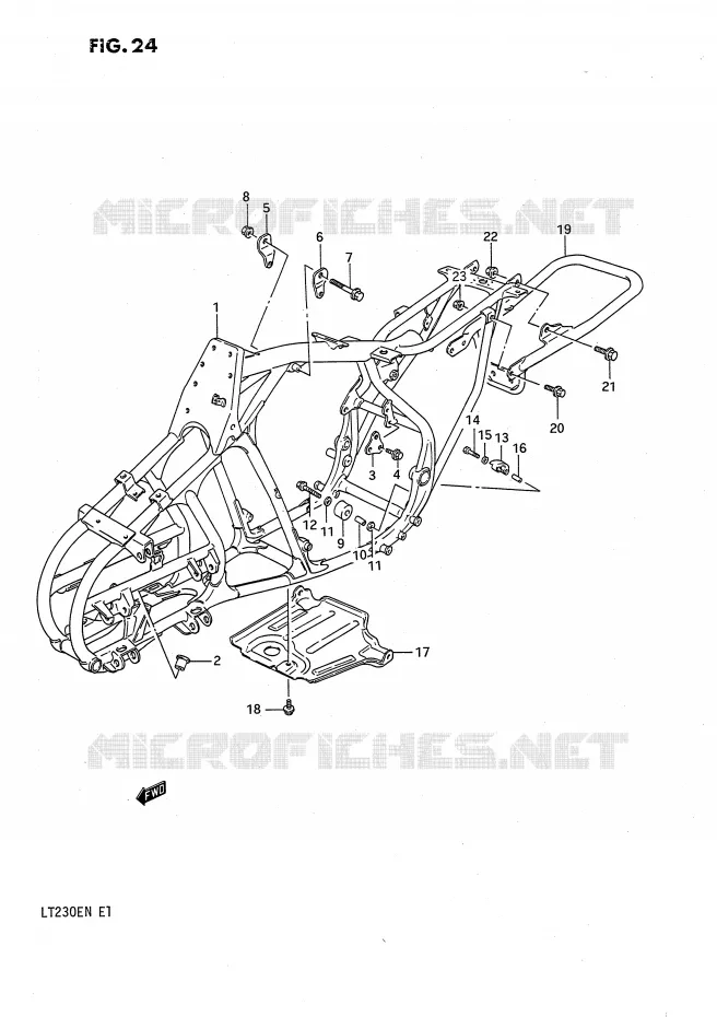 CADRE Suzuki QUAD 230 QUADSPORT 1990  LT230EL(E1)