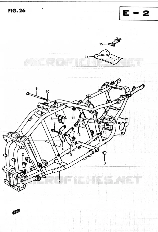 CADRE Suzuki QUAD 250 QUADRUNNER 1985  LT250EF(F/2/G)