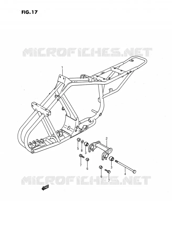 CADRE Suzuki QUAD 80 QUADSPORT 1991  LT80M(P1)