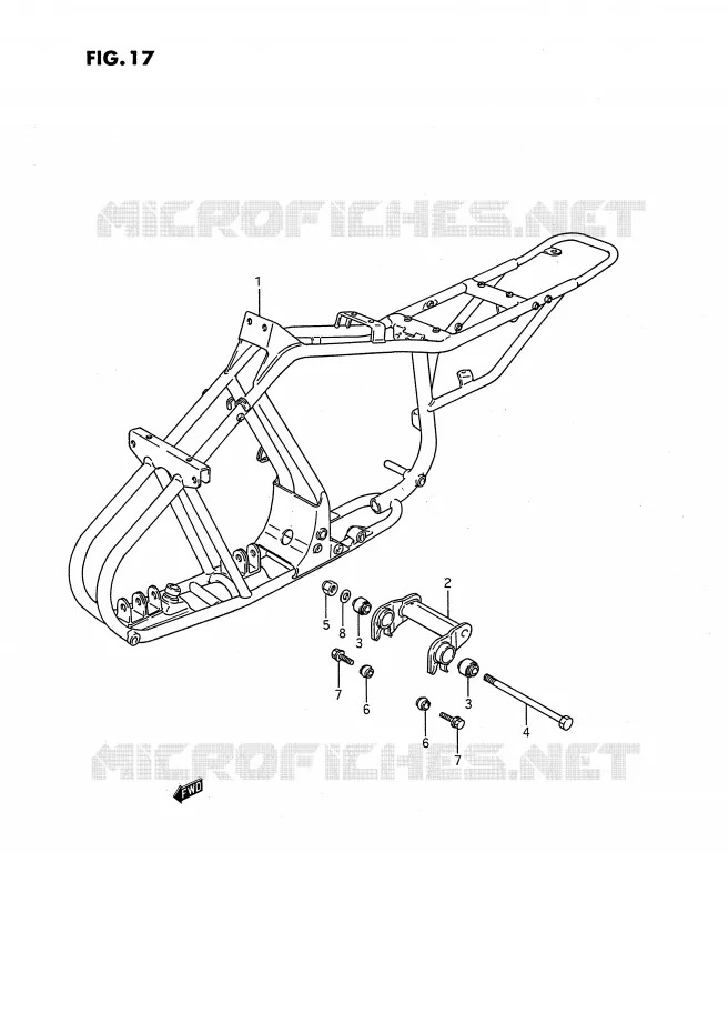 CADRE Suzuki QUAD 80 QUADSPORT 1994  LT80R(P28)
