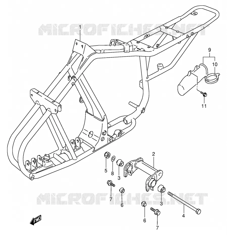 CADRE Suzuki QUAD 80 QUADSPORT 1998  LT80W(P3/P28)