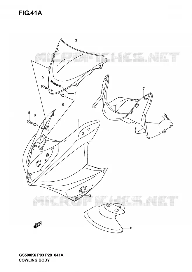 CARENAGES - ETIQUETTES (GS500FK4) Suzuki MOTO 500 GS-E 2004  GS500K4(P3)