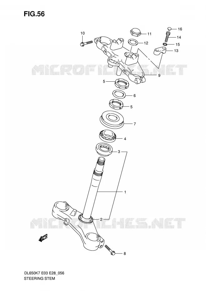 COLONNE DE DIRECTION Suzuki MOTO 650 V-STROM 2007  DL650AK7(E3/E28)
