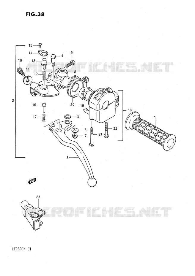 COMMUTATEUR POIGNEE GAUCHE Suzuki QUAD 230 QUADSPORT 1991  LT230EM(E1)