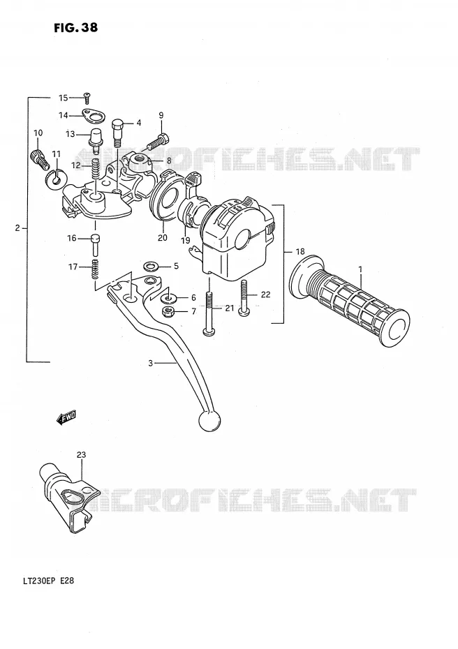 COMMUTATEUR POIGNEE GAUCHE Suzuki QUAD 230 QUADSPORT 1991  LT230EM(E28)