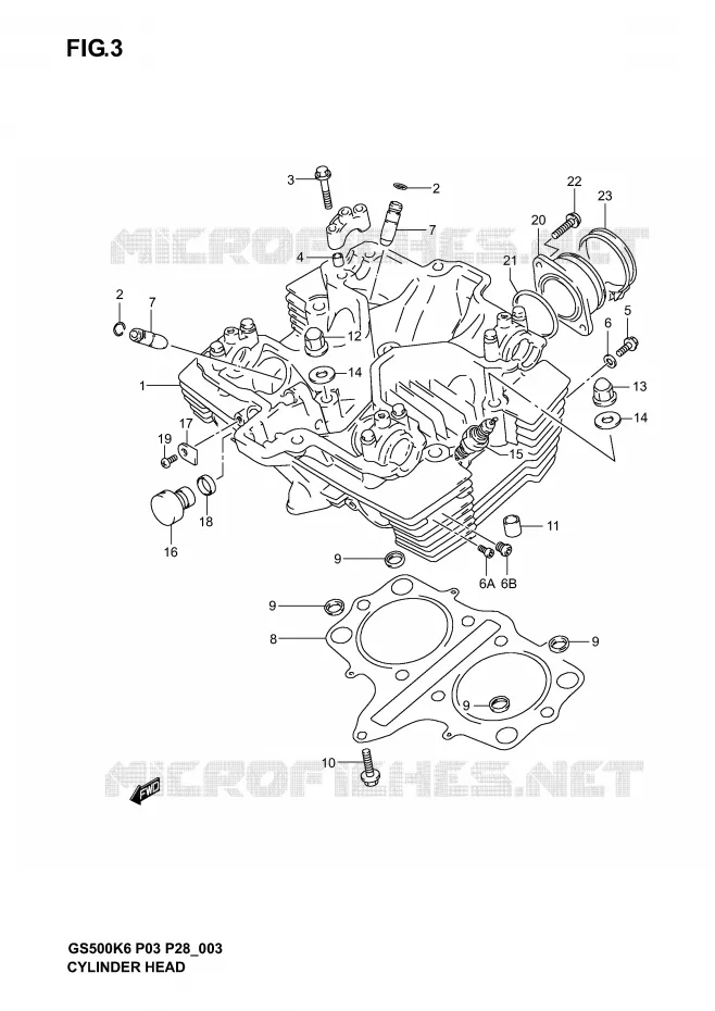 CULASSE Suzuki MOTO 500 GS-F 2006  GS500FK6(P3)