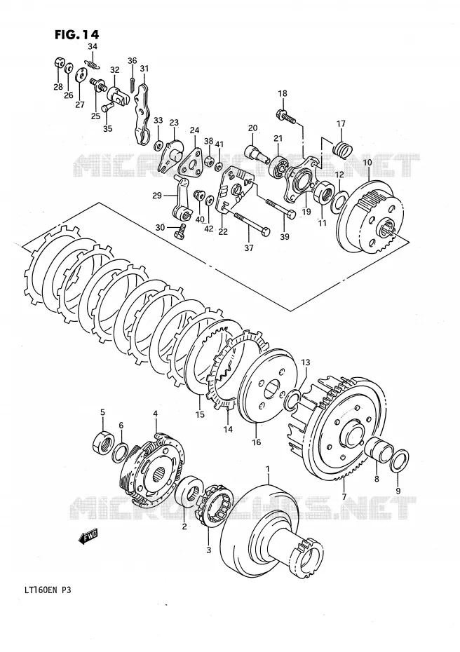 EMBRAYAGE Suzuki QUAD 160 QUADRUNNER 1992  LT160EN(P3)