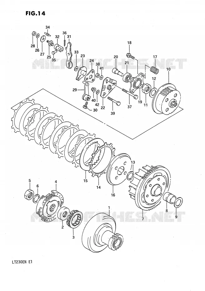 EMBRAYAGE Suzuki QUAD 230 QUADSPORT 1990  LT230EL(E1)