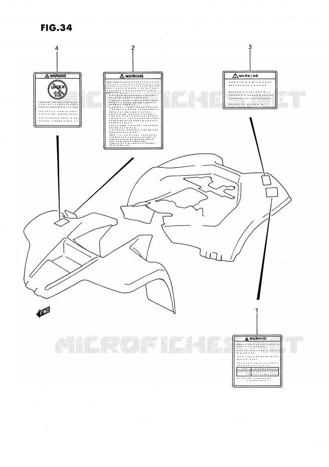 ETIQUETTE Suzuki QUAD 80 QUADSPORT 1995  LT80S(P3)