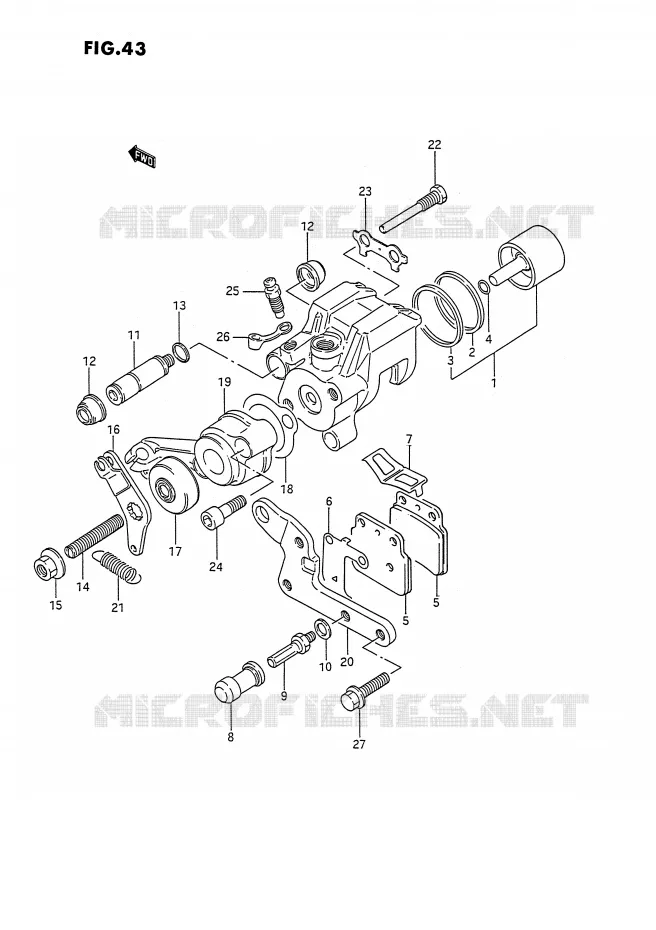 ETRIER DE FREIN ARRIERE Suzuki QUAD 250 QUADRACER 1991  LT250RM(E1)
