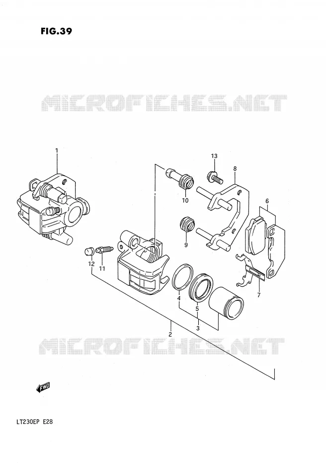ETRIER DE FREIN AVANT Suzuki QUAD 230 QUADSPORT 1991  LT230EM(E28)