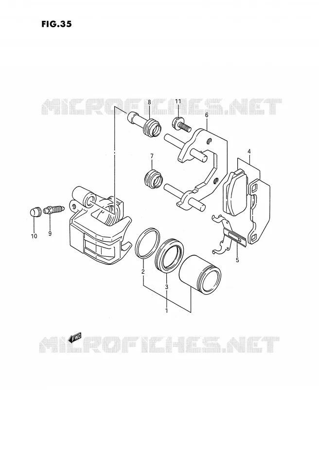 ETRIER DE FREIN AVANT Suzuki QUAD 250 QUADRACER 1990  LT250RL(E1)