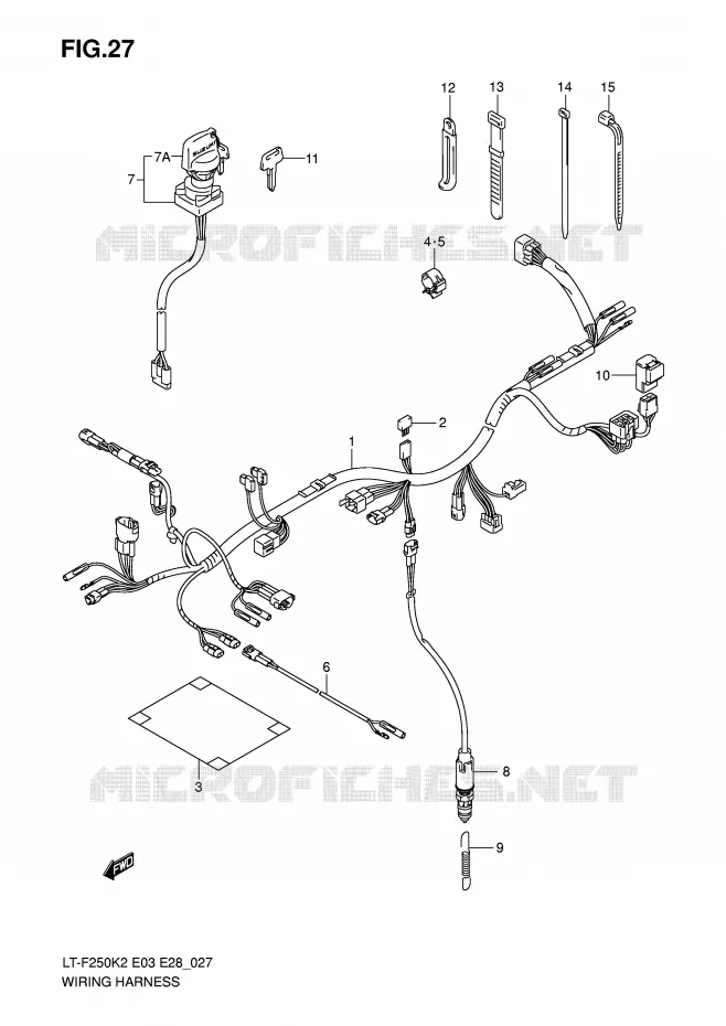 FAISCEAU ELECTRIQUE (MODELE K2/K3/K4) Suzuki QUAD 250 OZARK 2002  LT-F250K2(E3/E28)