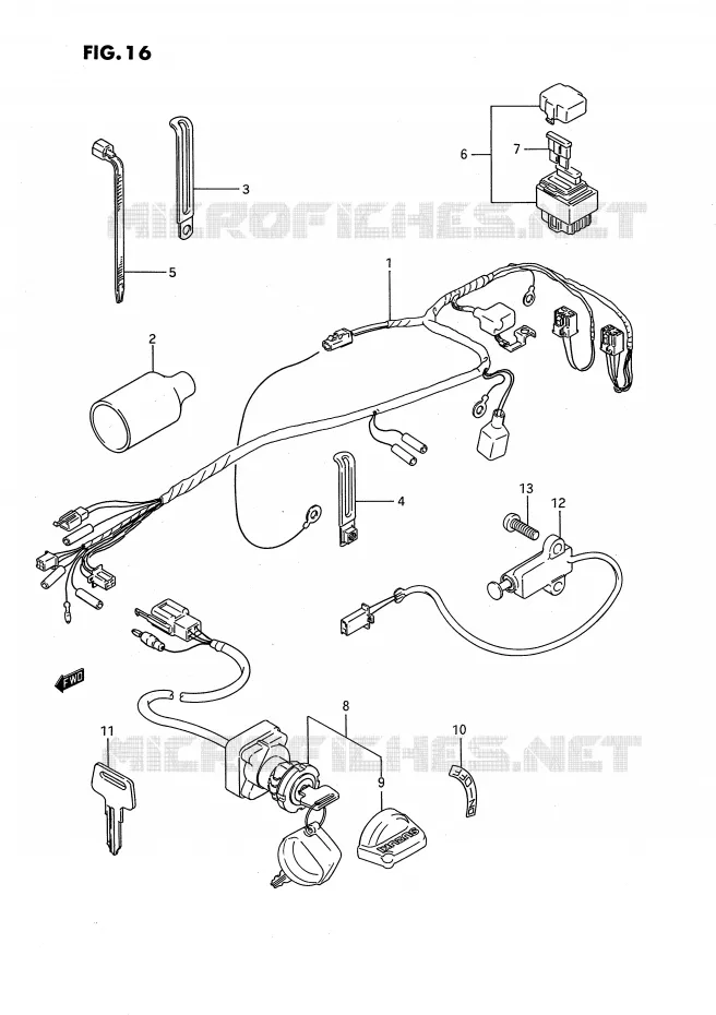 FAISCEAU ELECTRIQUE Suzuki QUAD 80 QUADSPORT 1987  LT80H(P3)