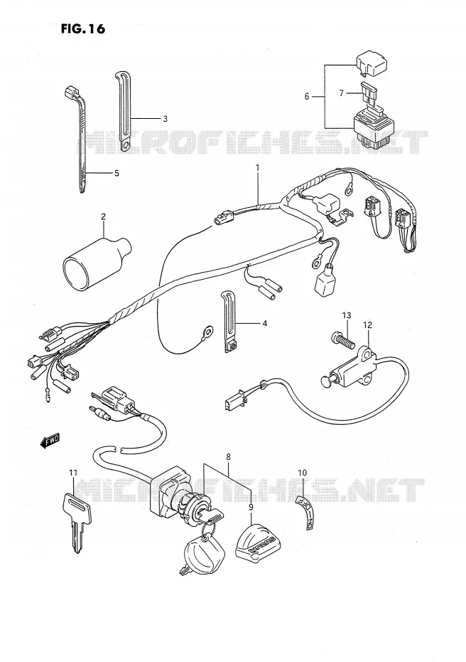 FAISCEAU ELECTRIQUE Suzuki QUAD 80 QUADSPORT 1991  LT80M(P1)