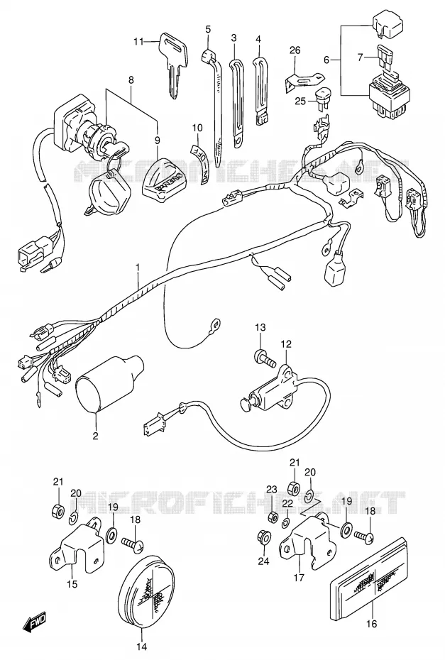 FAISCEAU ELECTRIQUE Suzuki QUAD 80 QUADSPORT 1996  LT80T(P3/P28)