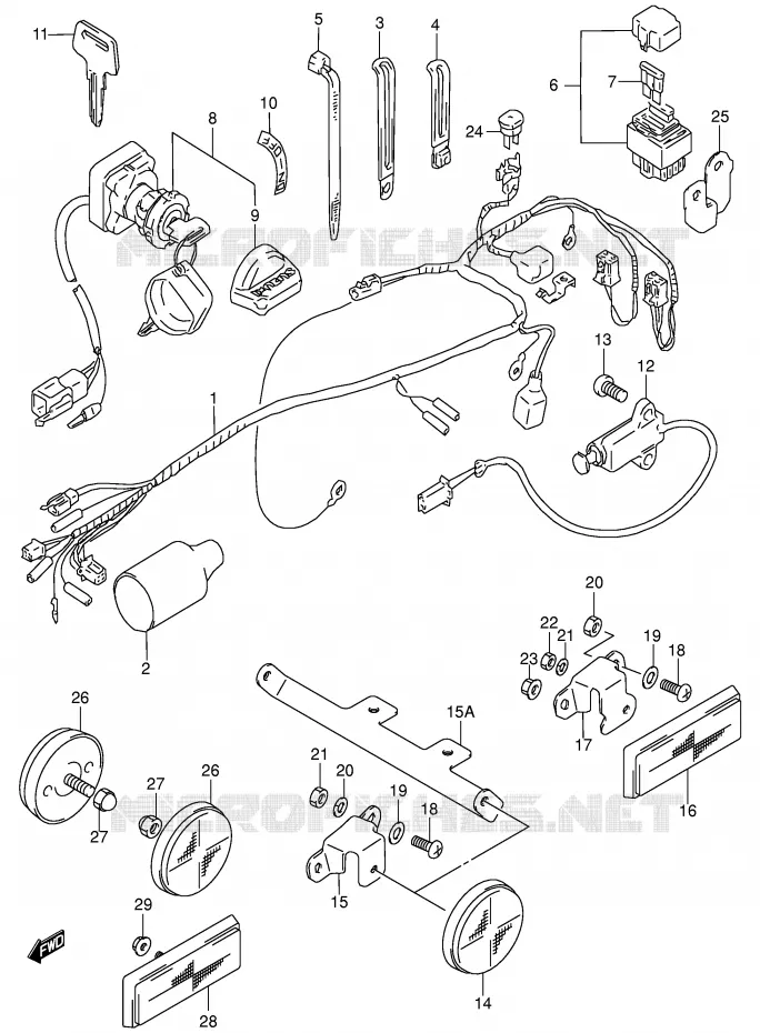 FAISCEAU ELECTRIQUE Suzuki QUAD 80 QUADSPORT 2002  LT80K2(P3/P28)