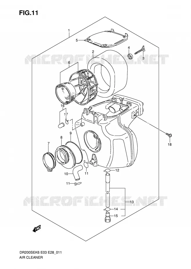 FILTRE A AIR Suzuki MOTO 200 DR 2010  DR200SEL0(E3/E28)