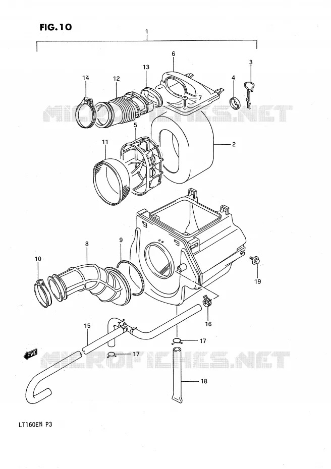 FILTRE A AIR Suzuki QUAD 160 QUADRUNNER 1989  LT160EK(P3)