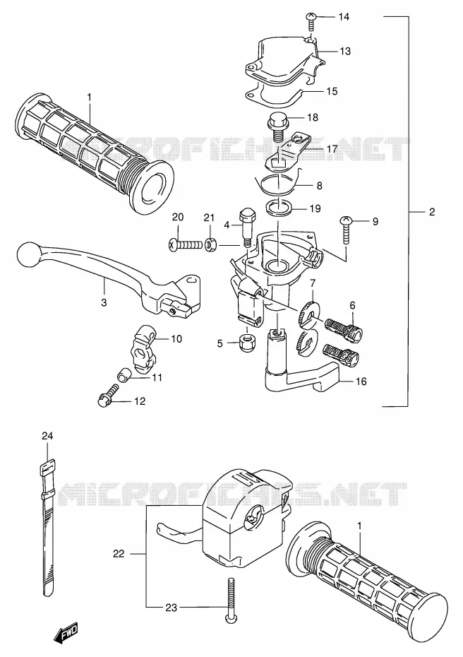 LEVIER DE FREIN AVANT Suzuki QUAD 80 QUADSPORT 2003  LT80K3(P3/P28)