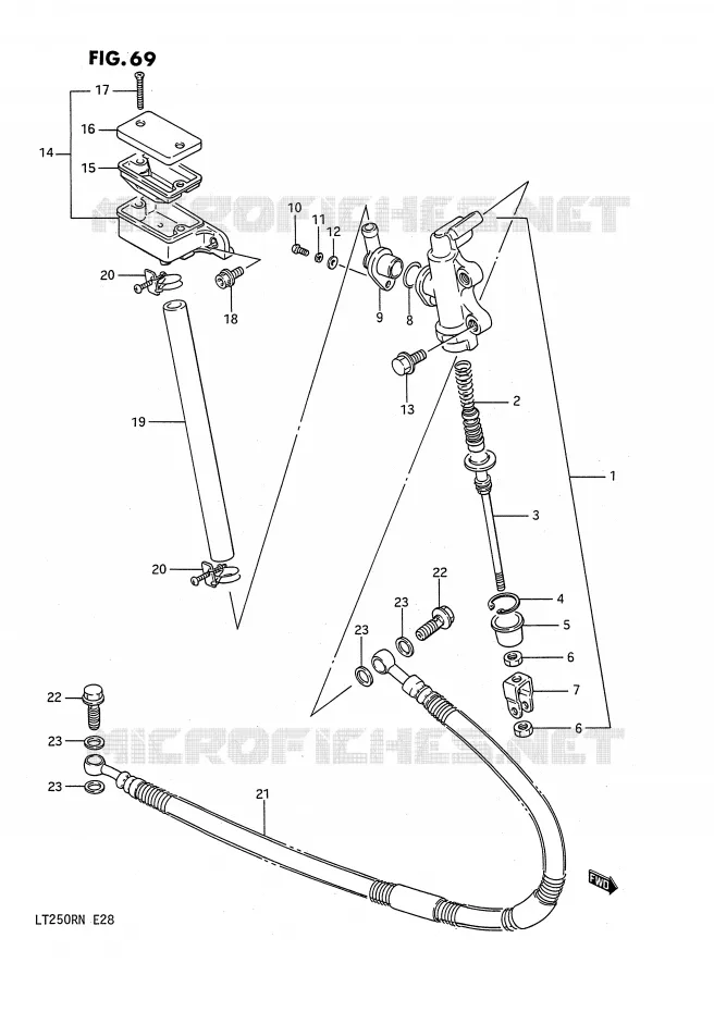 MAITRE CYLINDRE ARRIERE (MODELE F) Suzuki QUAD 250 QUADRACER 1989  LT250RK(E28)