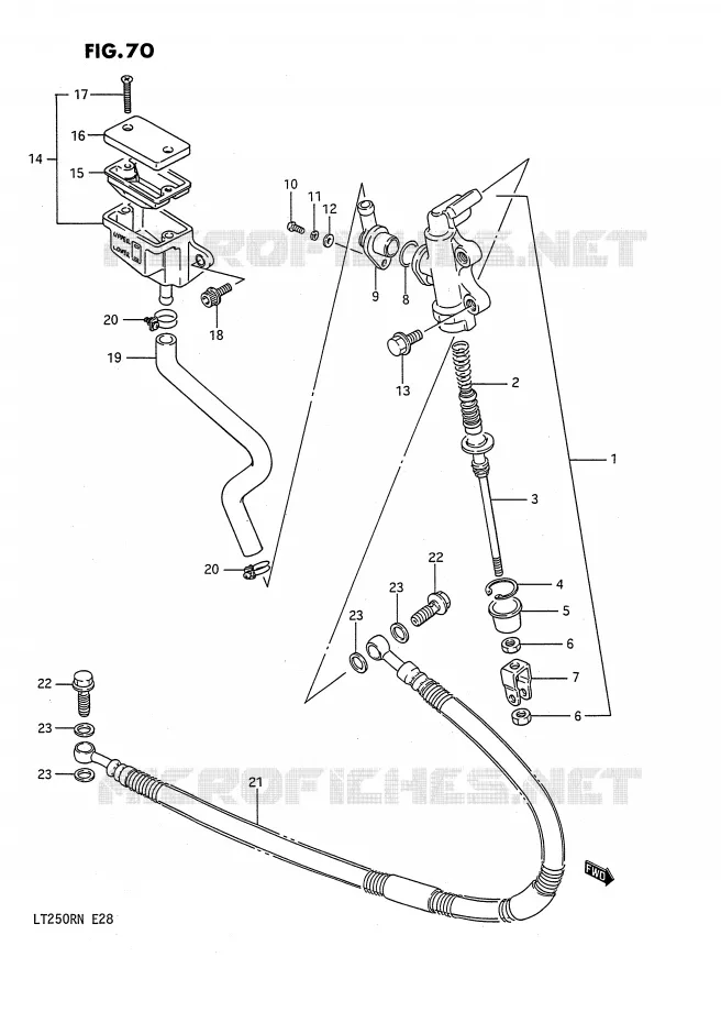 MAITRE CYLINDRE ARRIERE (MODELE G) Suzuki QUAD 250 QUADRACER 1991  LT250RM(E28)