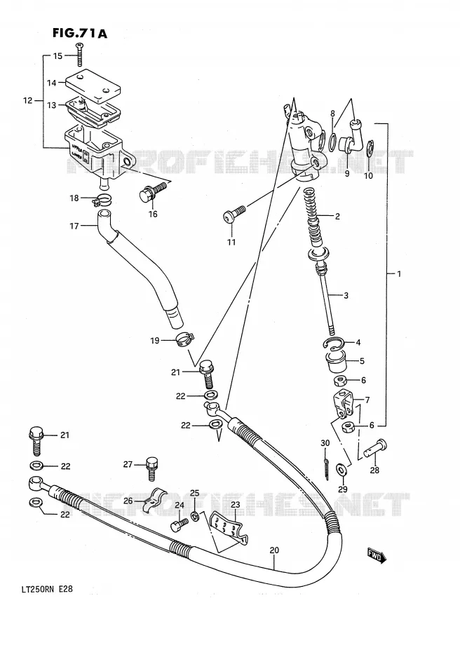 MAITRE CYLINDRE ARRIERE (MODELE M/N) Suzuki QUAD 250 QUADRACER 1986  LT250RG(E28)