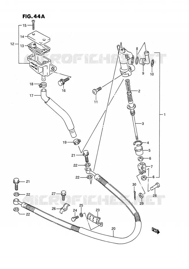MAITRE CYLINDRE ARRIERE (MODELE M) Suzuki QUAD 250 QUADRACER 1990  LT250RL(E1)