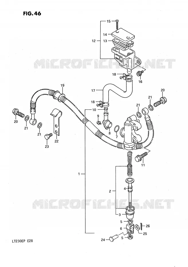 MAITRE CYLINDRE ARRIERE Suzuki QUAD 230 QUADSPORT 1991  LT230EM(E28)