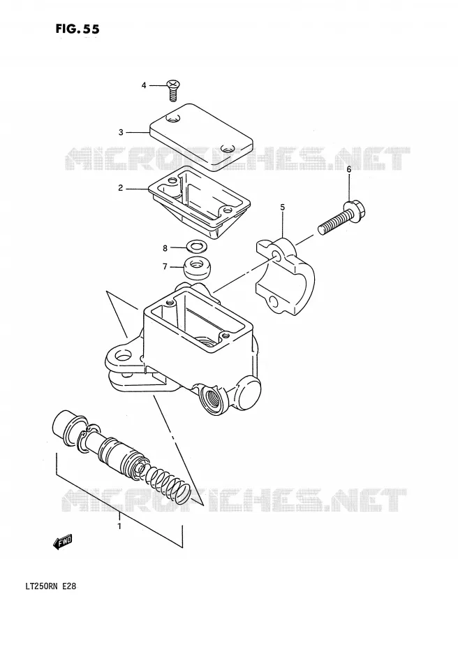MAITRE CYLINDRE AVANT (MODELE F/G/H/J/K/L) Suzuki QUAD 250 QUADRACER 1990  LT250RL(E28)