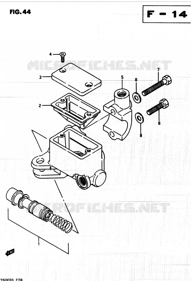 MAITRE CYLINDRE AVANT Suzuki QUAD 250 QUADRUNNER 1987  LT250EF(F/2/G)