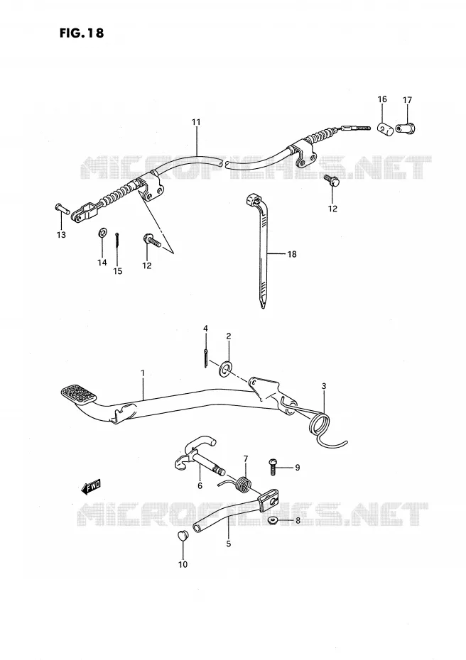 PEDALE DE FREIN Suzuki QUAD 80 QUADSPORT 1989  LT80K(P3)