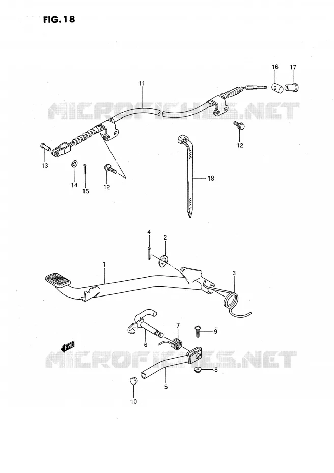 PEDALE DE FREIN Suzuki QUAD 80 QUADSPORT 1990  LT80L(P1)
