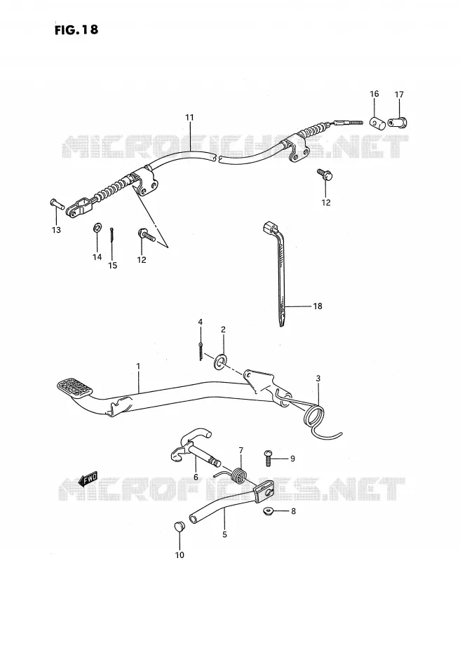 PEDALE DE FREIN Suzuki QUAD 80 QUADSPORT 1994  LT80R(P28)