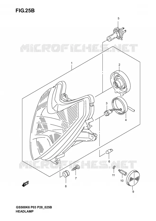 PHARE (GS500FK4/K5/K6) Suzuki MOTO 500 GS-F 2006  GS500FK6(P3)
