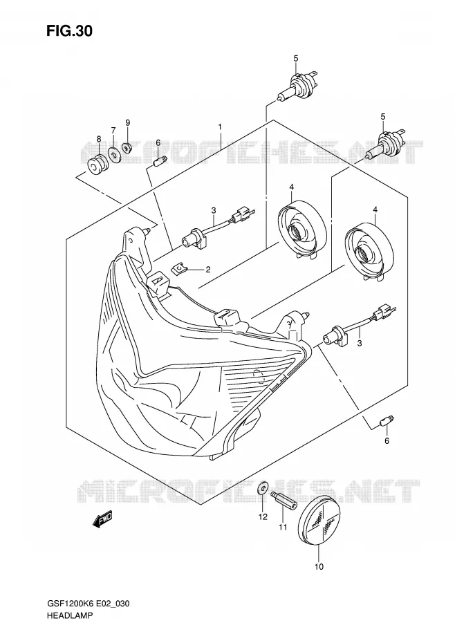 PHARE (GSF1200SK6/SAK6) Suzuki MOTO 1200 BANDIT 2006  GSF1200K6(E2)