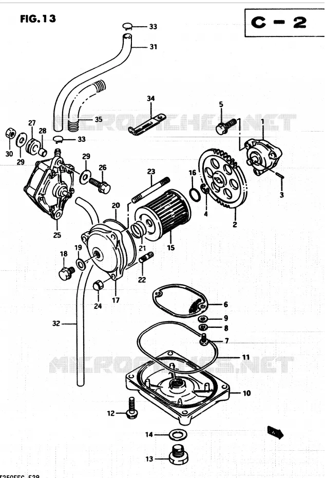 POMPE A HUILE - POMPE A ESSENCE Suzuki QUAD 250 QUADRUNNER 1987  LT250EFF(F/2/G)