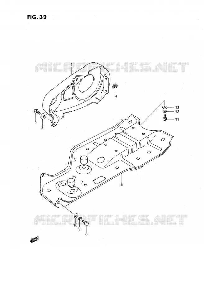 PROTECTION INFERIEURE Suzuki QUAD 80 QUADSPORT 1994  LT80R(P28)