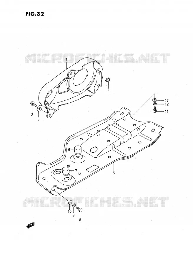 PROTECTION INFERIEURE Suzuki QUAD 80 QUADSPORT 1995  LT80S(P1)