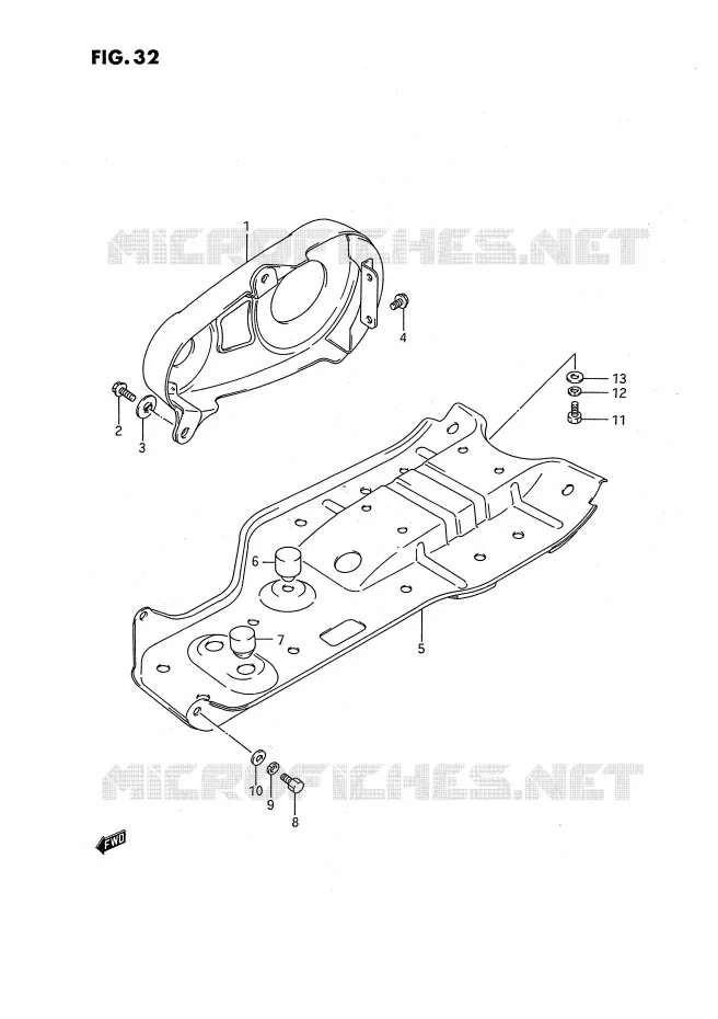 PROTECTION INFERIEURE Suzuki QUAD 80 QUADSPORT 1995  LT80S(P3)