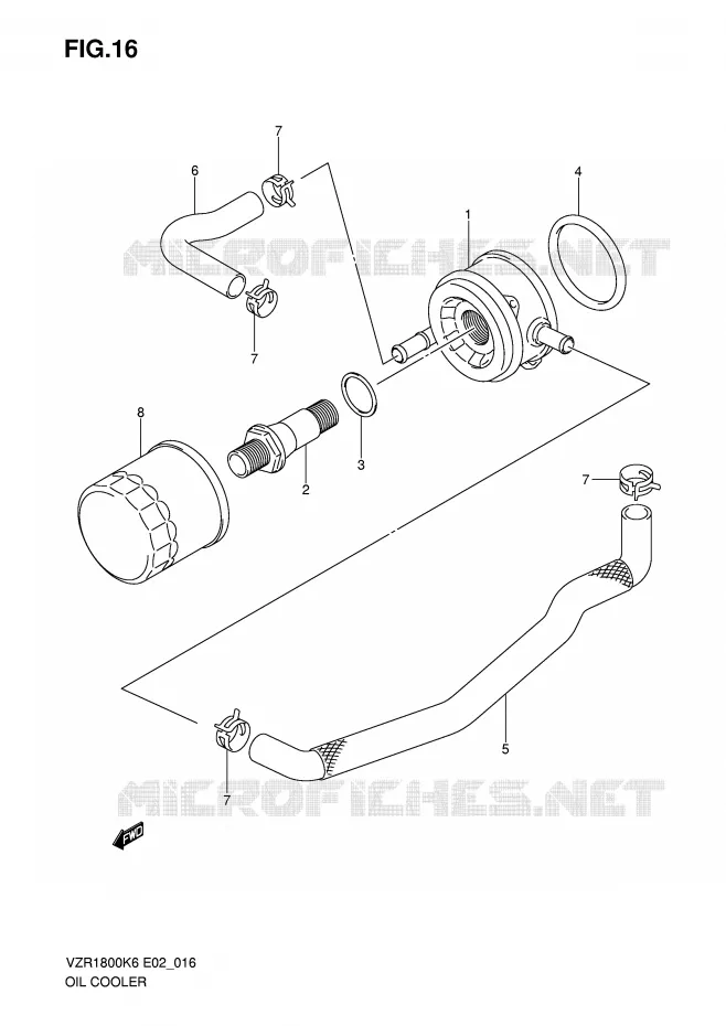 RADIATEUR D'HUILE Suzuki MOTO 1800 INTRUDER 2007  VZR1800ZU2K7(E2)