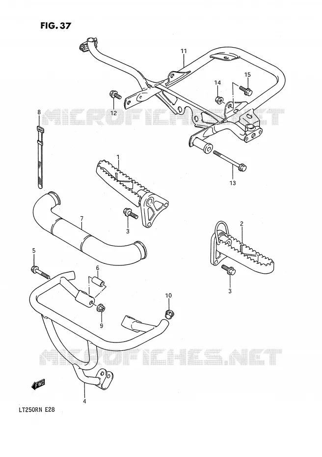 REPOSE PIED (MODELE H/J/K/L) Suzuki QUAD 250 QUADRACER 1989  LT250RK(E28)