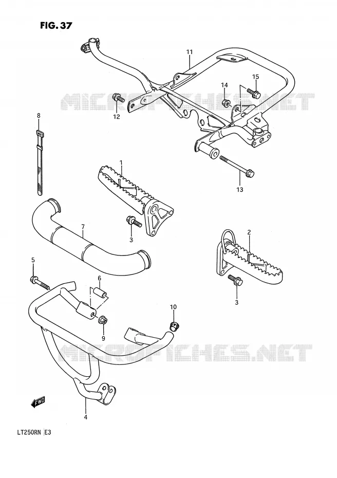 REPOSE PIED (MODELE H/J/K/L) Suzuki QUAD 250 QUADRACER 1989  LT250RK(E3)