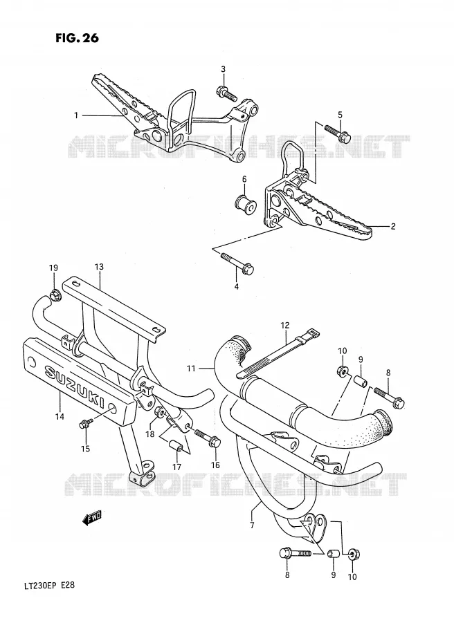 REPOSE PIED (MODELE H/J) Suzuki QUAD 230 QUADSPORT 1993  LT230EP(E28)