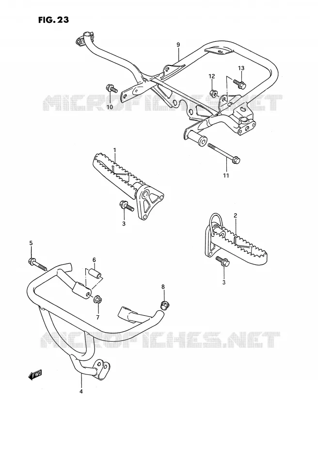 REPOSE PIED (MODELE L) Suzuki QUAD 250 QUADRACER 1990  LT250RL(E1)