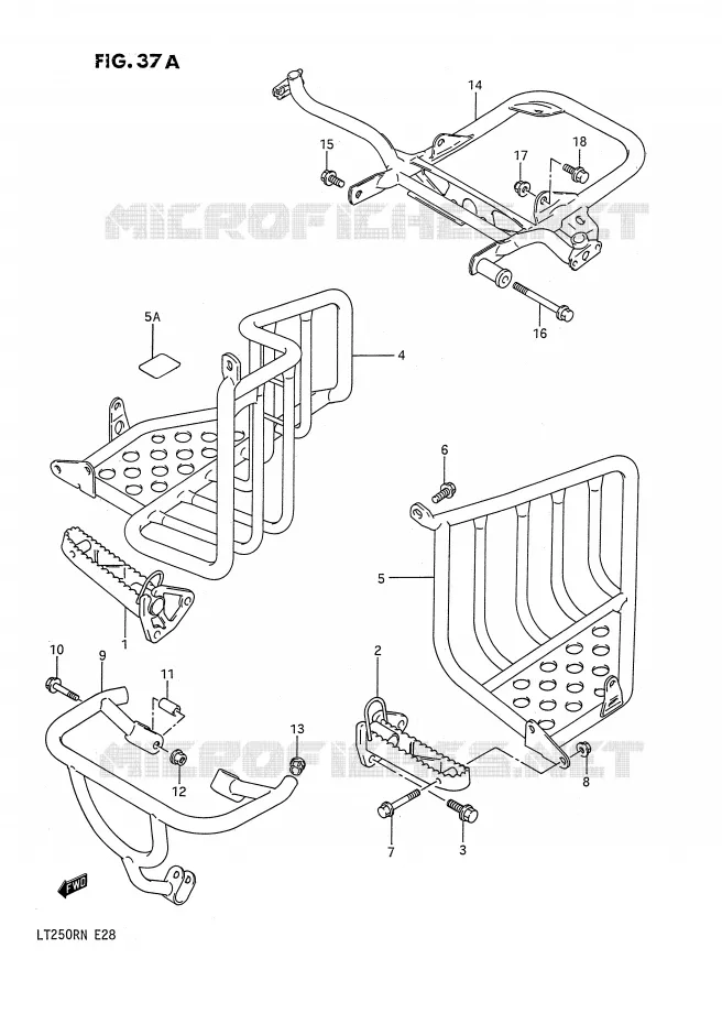 REPOSE PIED (MODELE M/N) Suzuki QUAD 250 QUADRACER 1987  LT250RH(E28)