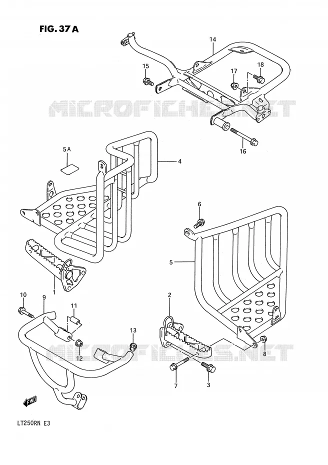 REPOSE PIED (MODELE M/N) Suzuki QUAD 250 QUADRACER 1992  LT250RN(E3)