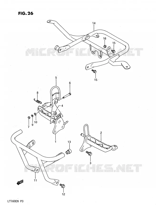 REPOSE PIED Suzuki QUAD 160 QUADRUNNER 1990  LT160EL(P3)