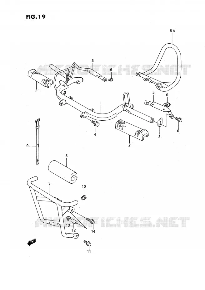 REPOSE PIED Suzuki QUAD 80 QUADSPORT 1988  LT80J(P3)